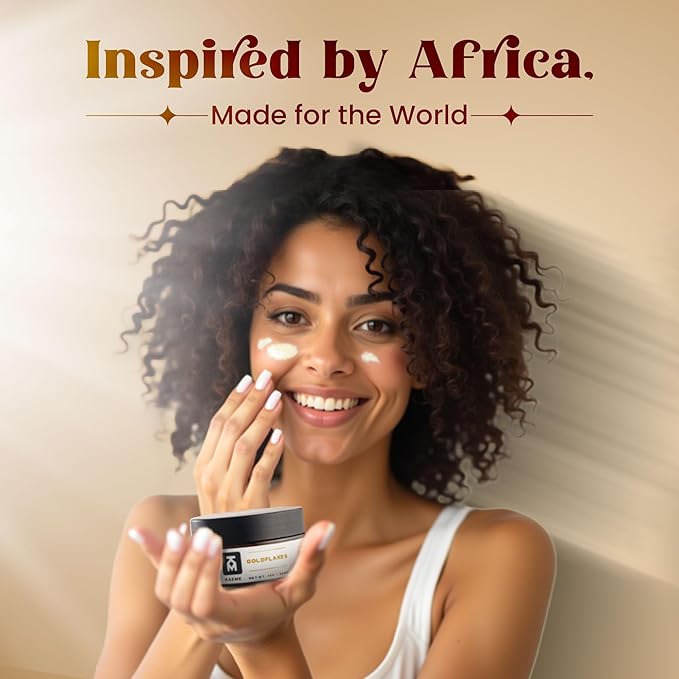Kaeme.com Goldflakes Whipped Shea Body Butter – Non-Greasy, Fast-Absorbing, Made With Organic Shea,Coconut Oil, 24H Moisture for Dry Skin |Vitamin A, E & F | Crafted by Women Artisans(10.5oz/300g jar)