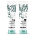 Badger Zinc Oxide Face Sunscreen SPF 30, Lightweight Mineral Sunscreen for Face, Matte Finish, No White Cast, Vegan, Water Resistant, Unscented, Mineral Sunblock Facial Lotion, 1.7 fl oz, 2-Pack