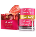 MAREE Lip Mask Overnight 2 Pack - Lip Moisturizer For Very Dry Lips - Hydrating Lip Butter Balm with Hyaluronic Acid & Collagen - Overnight Lip Treatment - Lip Sleeping Mask Repair