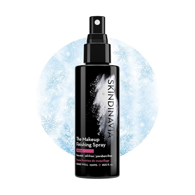 Skindinavia The Makeup Finishing Spray, Bridal Makeup Cooling Setting Spray, All-Day Wear, Long-Lasting Up to 16+ Hours, Heat-Resistant & Waterproof, Wedding Day, Bridal Shower Gift, 8.0 Oz