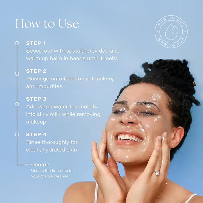 BE CLEAN Cleansing Balm-Hydrating Makeup Remover, Oil-Based Facial Cleanser with Hyaluronic Acid, Vegan, Cruelty-Free, For All Skin Types, 3.38oz/100ml