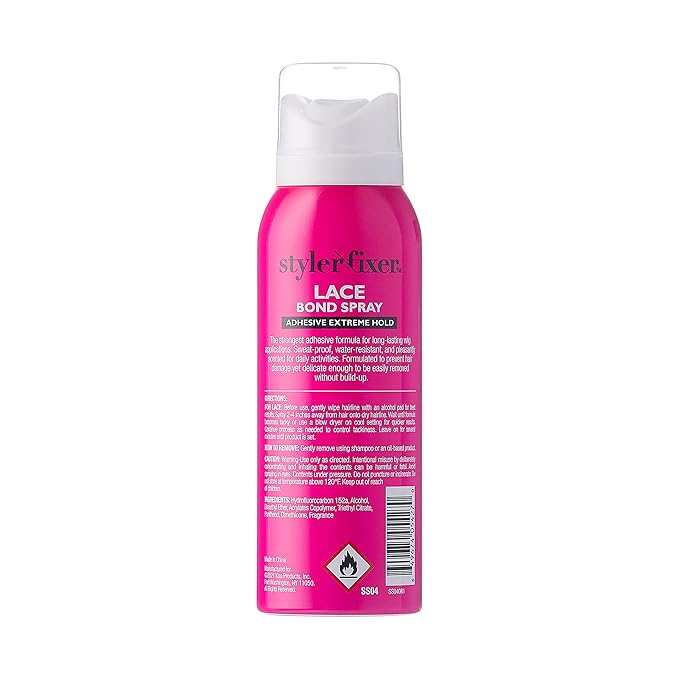 Red by Kiss Hair Glue Spray for Lace Front Wigs, 2oz, Extreme Hold, Water-Resistant, Sweat-Proof, Delicate Removal
