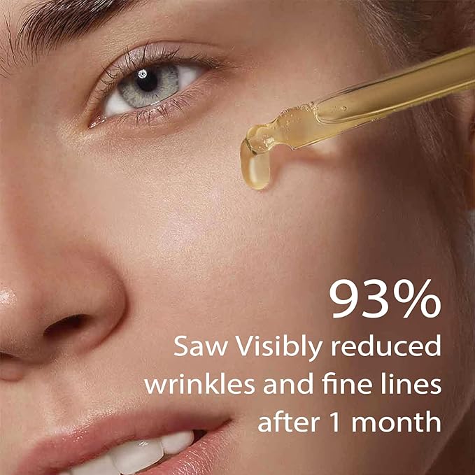 Unes Anti-Aging Serum for Face - Collagen Serum for Fine Lines & Wrinkles - Triple Power Facial Serum for Firming, Elasticity & Brighten - 1 Fl Oz