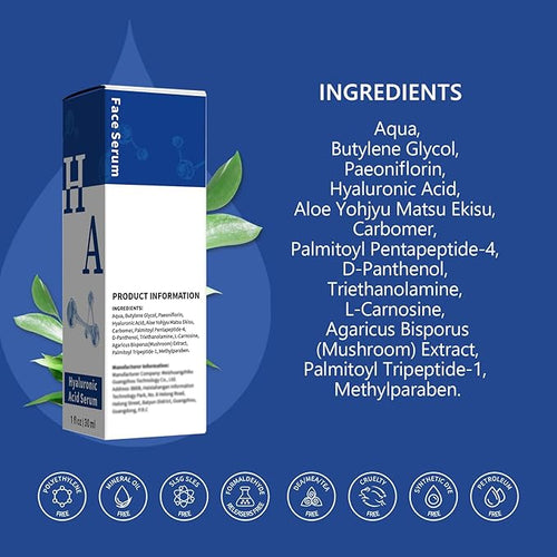 ABOTE 2.3% Hyaluronic Acid Facial Serum Moisturizing for Face Plump Skin Moisturizing Moisturize Smoothes Wrinkles (3 Pack 1FL.OZ|30ml Each)