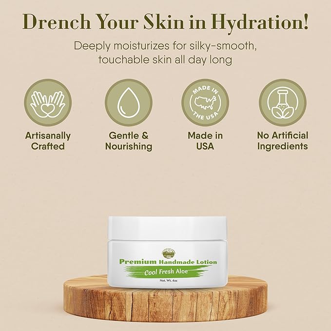 360Feel Cool Fresh Aloe Body Lotion - Hydrates with Coconut & Olive Oil, Plant-Based, Non-Greasy, Sensitive Skin, All Day Use