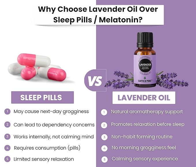 Earth N Pure Lavender Essential Oil Steam Distilled, Natural and Therapeutic Grade for Skin, Hair, DIY and Aromatherapy | 10 ml