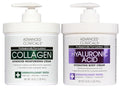 Advanced Clinicals Hyaluronic Acid Moisturizer + Fragrance Free Collagen Cream Face Moisturizer & Body Lotion 2pc Skincare Set For Women & Men Helps Reduce Appearance Of Crepey Skin & Dry Skin, 2pc