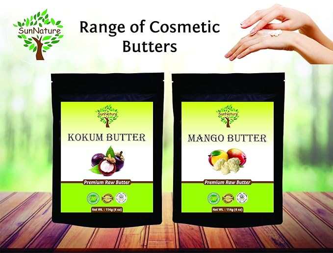 100% Pure Mango Butter - Can Substitute Shea Butter in Soap and Lotion Recipes - Moisturising, Scent-free, Hexane-free (4 Oz)