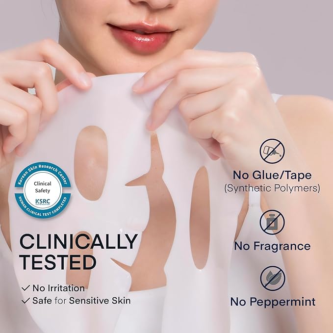 TEREZ & HONOR Real Deep Bio Collagen Face Mask - 8 x 33g Korean Hydrogel Overnight Masks for Deep Hydration, Glowing, Pore Minimizing, Elasticity, Fragrance-Free, 100 Da Ultra-Low Molecular Collagen