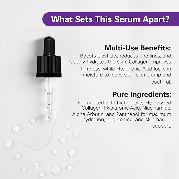 Collagen Serum for Face, Firming & Hydrating Facial Serum, Lifting and Reducing Wrinkles Effect, Smoothing Fine Lines, Youthful Radiance Boost
