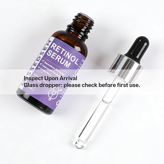Retinol Serum for Face anti aging with Squalane Oil & Vitamin E Oil for Skin Care Night Repair Serum for Oily, Combination, Dry & Mature Skin for Daily Use 1Fl oz