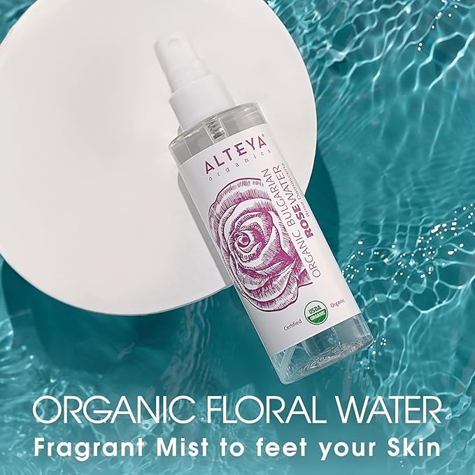 Alteya UDSA Organic Bulgarian Rose Water 3.4 Fl Oz Spray