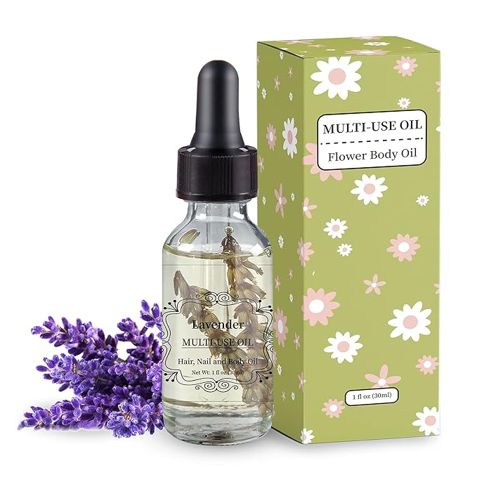 NP NATURES PHILOSOPHY Lavender Multi-Use Oil for Face, Body and Hair - Organic Plant Fragrant Essential Oil for Dry Skin, Scalp and Nails - 1 Fl Oz