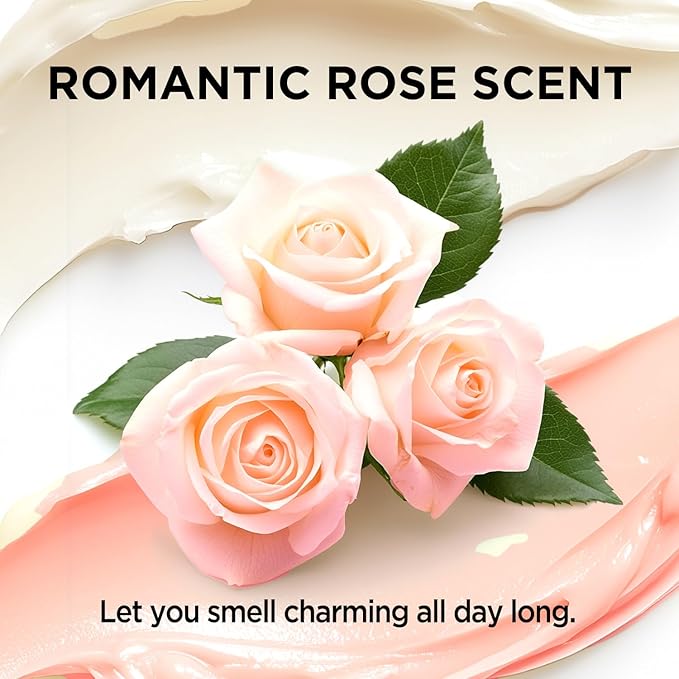 Rose Whipped Body Butter, Whipped Body Butter for Women, Shea Body Moisturizer for Dry Skin, Gentle Hydration with Long Lasting Moisture-3.4 floz+6.8 floz