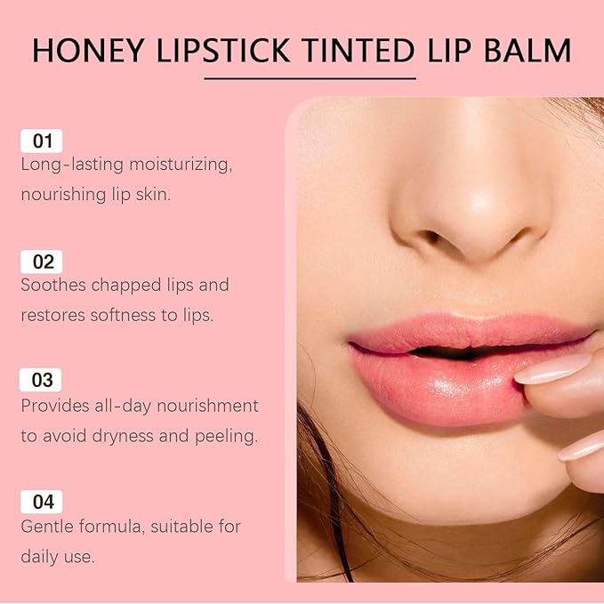 Honest Tinted Lip Balm - Moisturizing Long Lasting Lipstick, Hydrating Natural Lip Gloss with Nourishing Ingredients, Repairing Lip Care for Dry Lips, Dark Pink (0.07oz)
