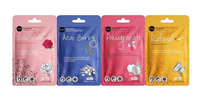 Celavi K-Beauty Skincare Essence Facial Face Mask Korea Skin Care Moisturizing B Set 12 Pack