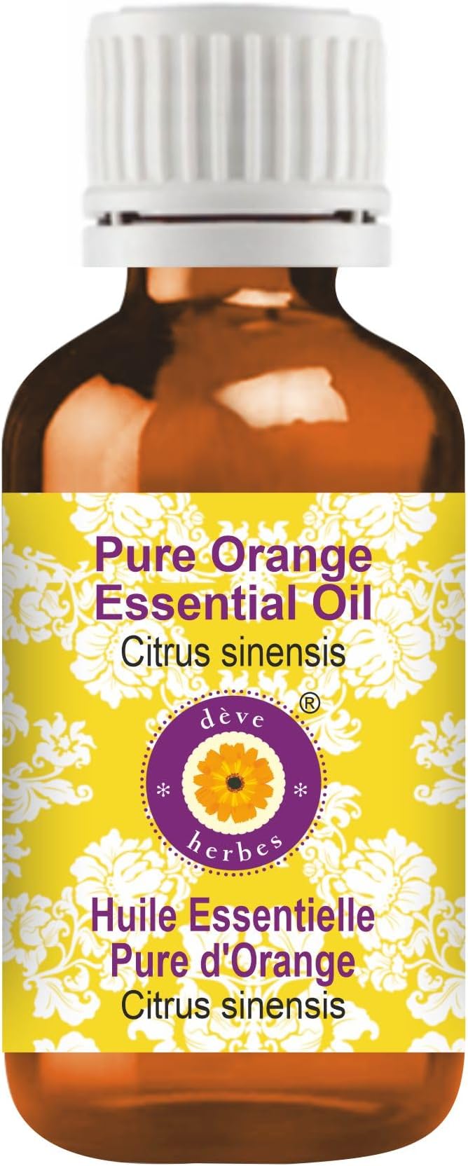 Deve Herbes Pure Orange Essential Oil (Citrus sinensis) Steam Distilled 2ml (0.06 oz)