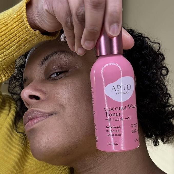 APTO Coconut Water Toner w/Lactic Acid: Daily Hydrating, Clarifying & Exfoliating Facial Toner for Skin That's Smooth, Fresh & Revitalized, 4 fl. oz.