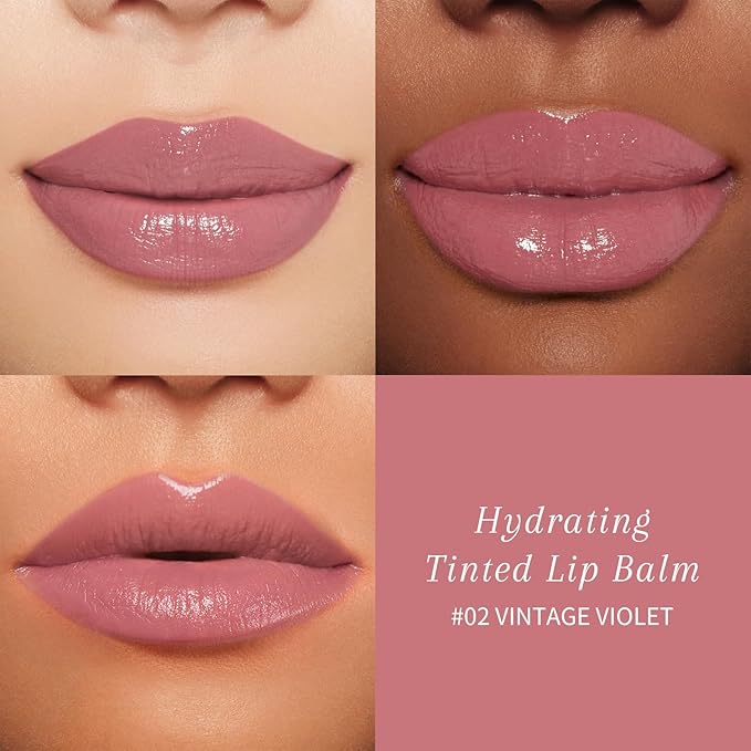 bayfree Tinted Lip Balm Plumper, Glossy, Pump Lips, Lightweight, Moisturize & Tint with Jojoba Seed Oil, Vegan Lipbalm Lip Care, Vintage Violet