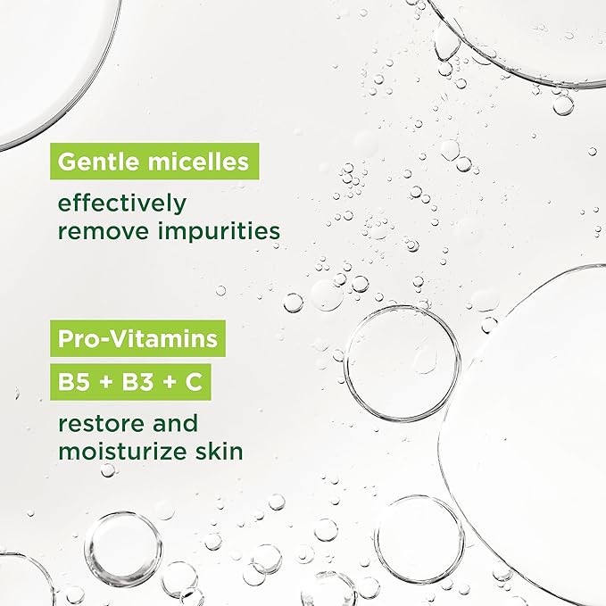 Simple Kind To Skin Micellar Water - Makeup Remover and Facial Cleanser - Face Cleanser with Pro-Vitamin B5, B3 and C - Vegan, No Perfumes - 4 pc