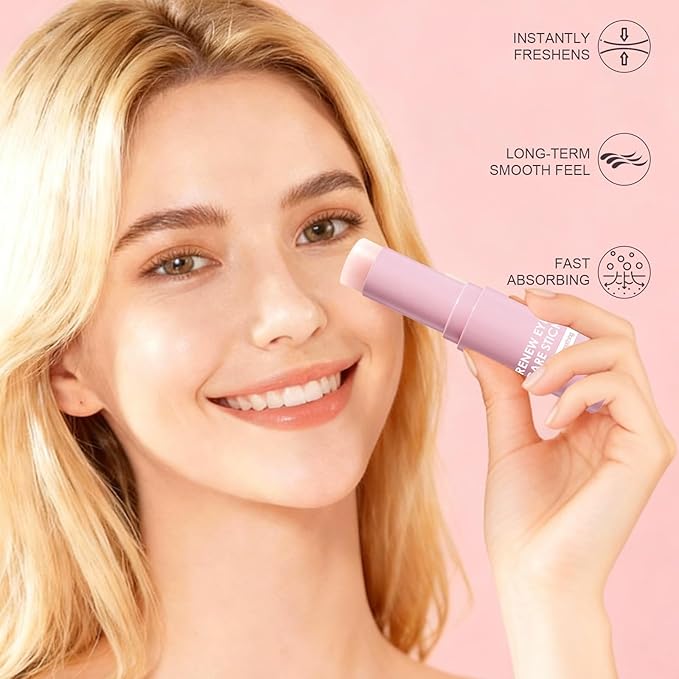 Caffeine Eye Balm Stick, Moisturized Anti-Aging Gentle Eye Balm with Retinol, Wrinkles, Dark Circles & Puffiness, Hydrating Firming Treatment for Under Eye Bags, 0.35oz/10g