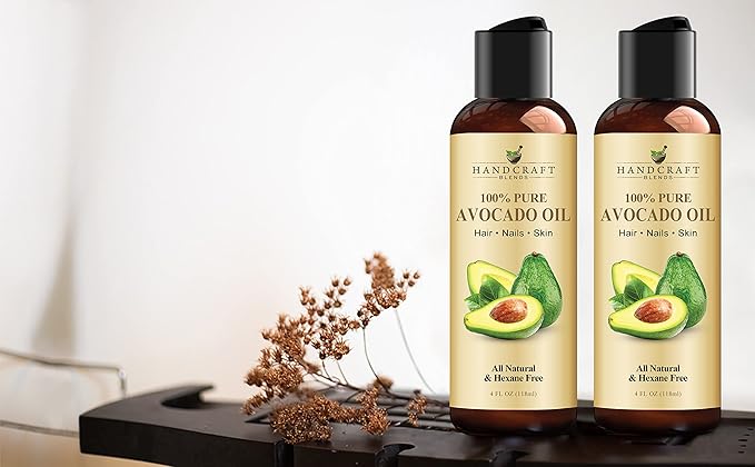 Handcraft Blends Avocado Oil - Cold-Pressed 4 Fl Oz - 100% Pure and Natural - Premium Grade Carrier Oil for Skin and Hair - Hair and Body - Massage - Hexane-Free