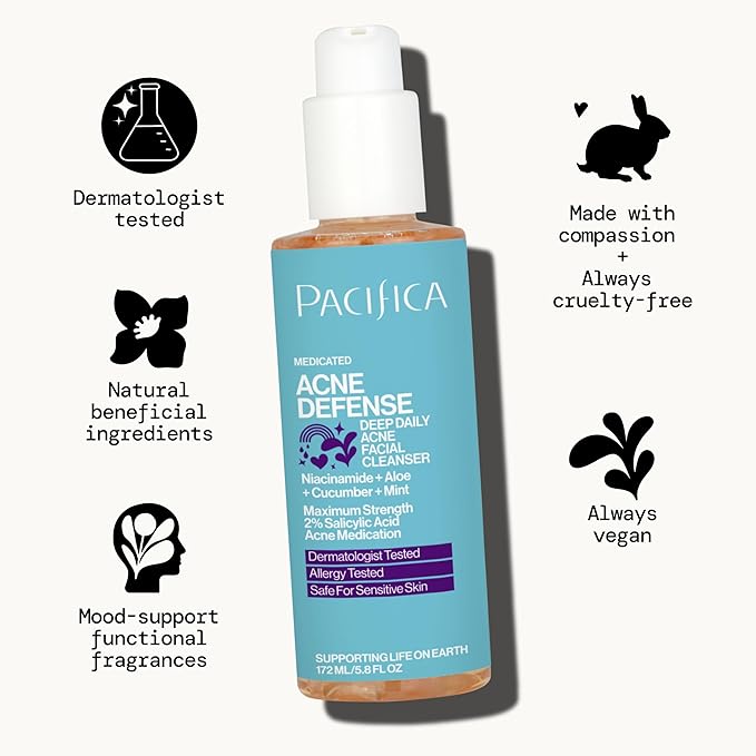 Pacifica, Face Wash Acne Defense, 5.8 Fl Oz