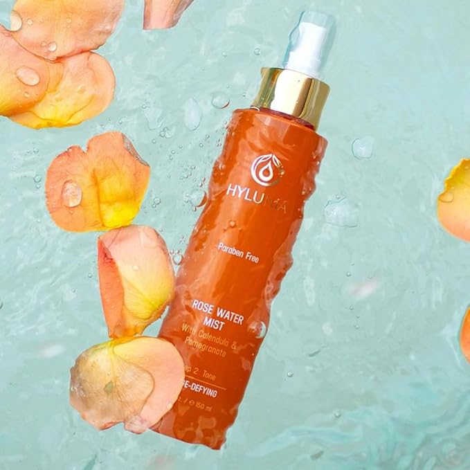 Hylunia Rose Water Mist - 5.1 fl oz - Calendula and Pomegranate - Natural Vegan Skin Repair