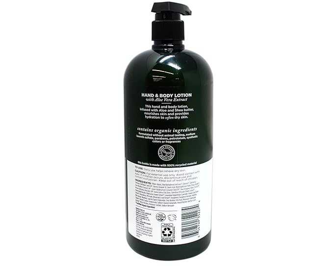 Avalon Organics Hand & Body Lotion for Dry Skin Aloe Unscented, 32 OZ