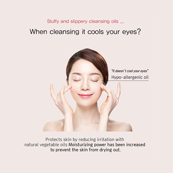 eyeNlip Eggplant Pore Cleansing Oil 5.07 fl oz - Lightweight Oil Cleanser with Jojoba, Olive & Macadamia Oils to Dissolve Makeup and Balance Oily Skin, Korean Skincare