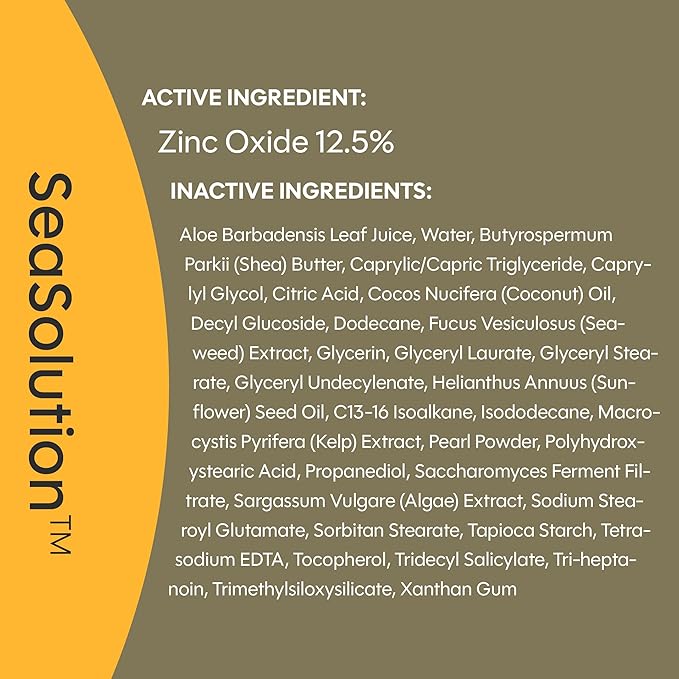 In The Sun Mineral Sunscreen SPF 30, Broad Spectrum Zinc Oxide, Daily Sun Protection for Face and Body, Lightweight Formula with SeaSolution™, 3.4 oz