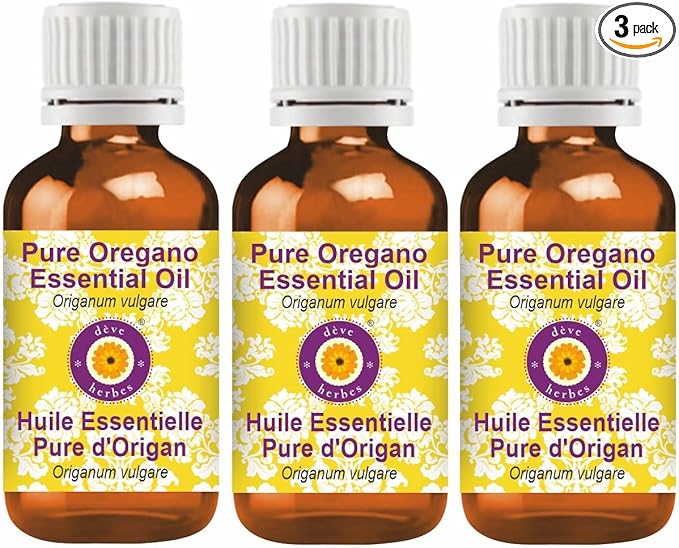 dève herbes Pure Oregano Essential Oil (Origanum vulgare) Steam Distilled (Pack of Three) 100ml X 3 (10 oz)