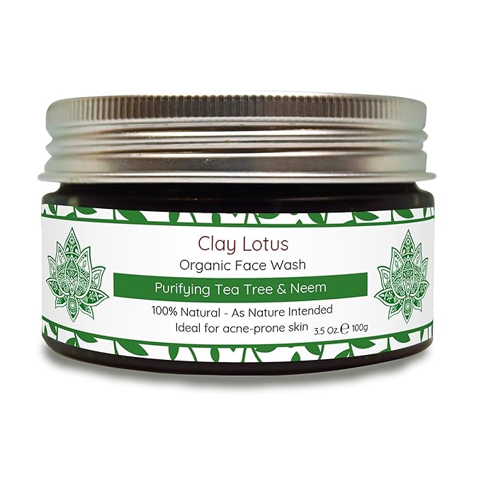 Organic Face Wash - Acne-Prone, Oily Skin Cleanser with Tea Tree Oil & Neem. All-Natural Ingredients for Blemishes, Redness & Blackheads, Vegan Formula For Teens, Women and Men