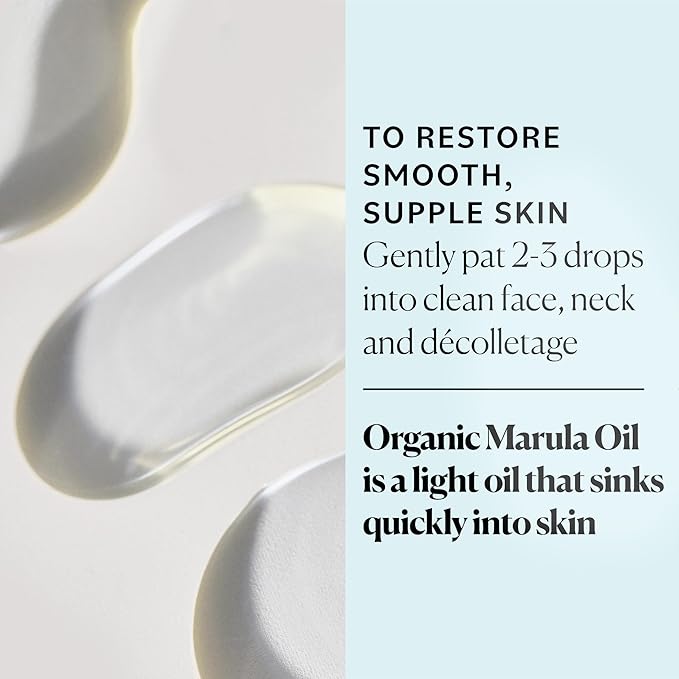 Sky Organics Organic Marula Oil for Face 100% Pure & Cold-Pressed USDA Certified Organic to Replenish, Balance & Boost Glow, 1 fl. Oz