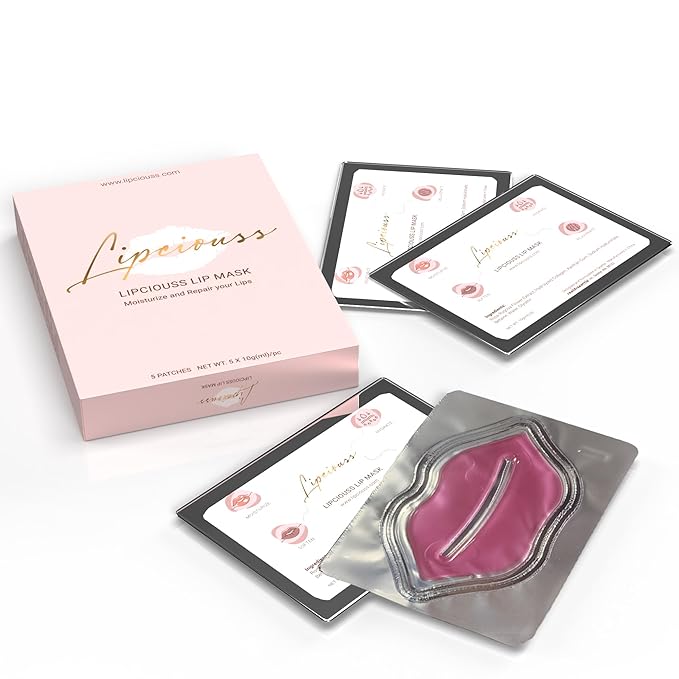 Lip Mask by Lipciouss - Hydration & Rejuvenation for Dry & Chapped Lips with Collagen, 5 Count (Pack of 1)