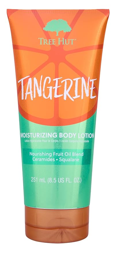 Tree Hut Tangerine Moisturizing Body Lotion, Ceramide and Squalene Formula Helps Protect Skin, Long-lasting Hydration Leaves Skin Feeling Soft & Moisturized, 8.5 Fl Oz.