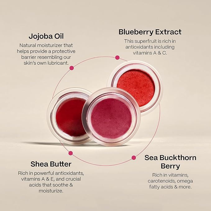 Mad Hippie Cheek & Lip Tint, Plum – Balm & Blush for Cheeks and Lips, Makeup Kit Essentials, Travel-Size, Vegan & Cruelty-Free, 0.24 Oz