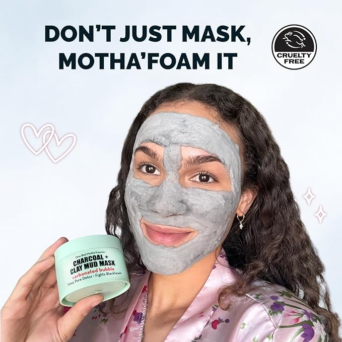 Elizabeth Mott Carbonated Bubble Detox Clay Mask – Korean Skincare for Deep Pore Cleansing, Acne, Blackheads & Oil Control – Charcoal Face Mask for Breakouts & Smooth Skin – Cruelty-Free, 3.53 oz