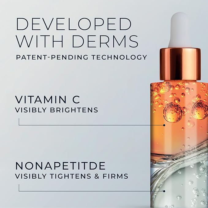 RoC Multi Correxion Revive + Glow 10% Active Vitamin C Serum for Face, Daily Anti-Aging Wrinkle and Skin Tone Skin Care Treatment, Brightening Serum , 1 Fluid Ounce (Packaging May Vary)