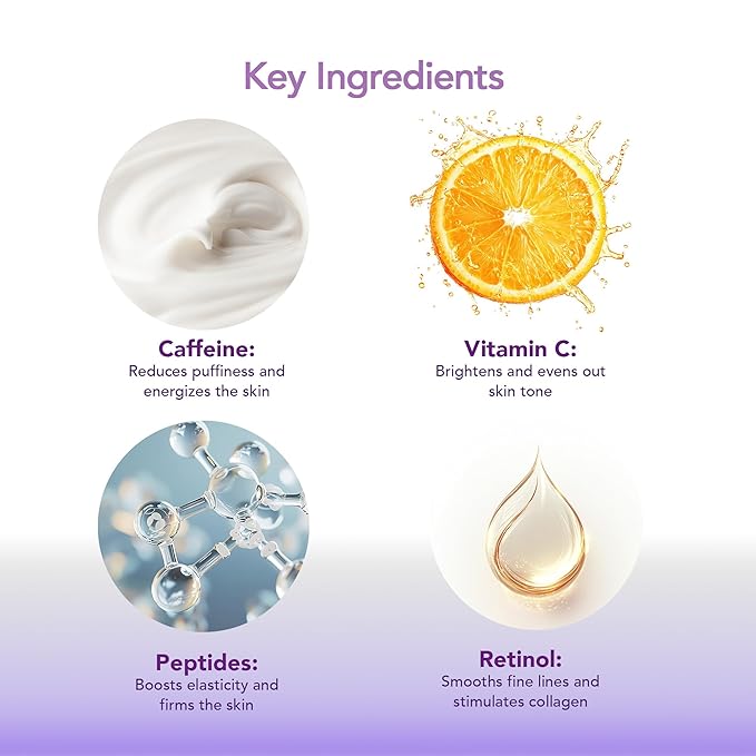 Caffeine Eye Cream- Under Eye Brightener Retinol Eye Cream For Dark Circles Puffiness Wrinkles- puffy eyes treatment for women (15g)