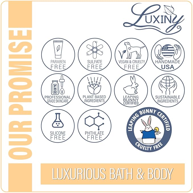 Luxiny Daily Vegan Hand & Body Lotion for Dry Skin,Made with Jojoba Oil & Vitamin E, USA Made, Non Greasy Phthalate/Sulfate/Paraben Free & Cruelty-Free Formula, 8 oz (8 oz, Vanilla Buttercream)
