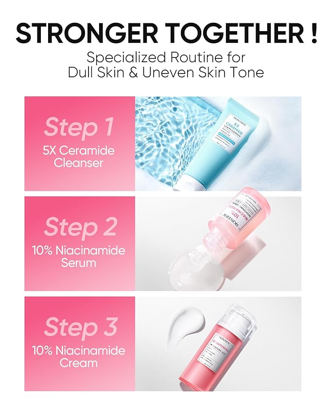 Niacinamide Brightening Cream,Fades Dark Spots, Evens Skin Tone, Tranexamic Acid, α-Arbutin, 5X Ceramides, Centella Asiatica, Suitable for Oil and Acne-prone skin, 2.82 OZ / 80g