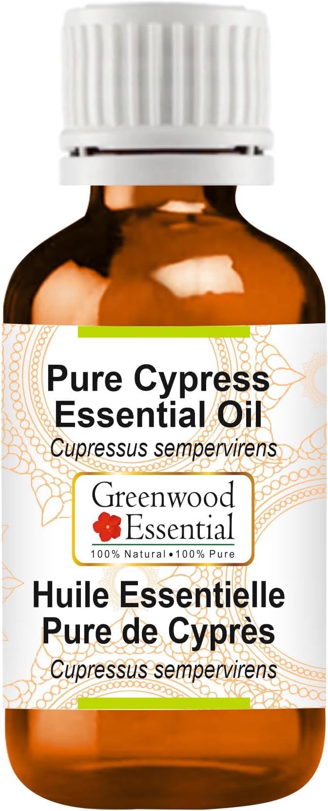 Greenwood Essential Pure Cypress Essential Oil (Cupressus sempervirens) Steam Distilled 100ml (3.38 oz)