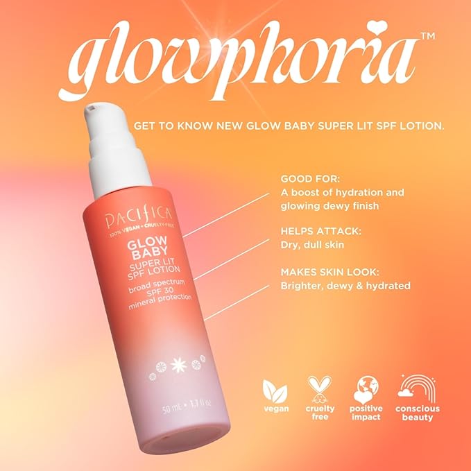 Pacifica, SPF Lotion Glow Baby Super Lit, 1.7 Fl Oz