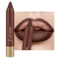 Matte Lipstick Lip Crayon, Dark Chocolate Long Lasting Lip Stick, Waterproof Velvet Lip Liner Pencil for Women, 24 Hour Neutral Lipstick, B06