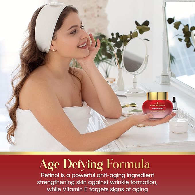 Retinol & Vitamin E Eye Cream – Dermatologist Tested, Anti Aging Korean Skin Care – Smooths Fine Lines, Firms, Depuffs, Hydrates Under Eyes – Vegan, Clean Beauty – 1 Fl Oz