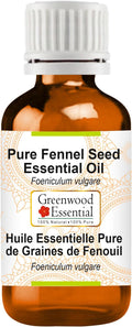 Greenwood Essential Fennel Seed Essential Oil (Foeniculum vulgare) Pure | Non-Sticky | Non-Greasy | Lightweight | Men & Women | All Skin Types | Steam Distilled 50ml (1.69 oz)