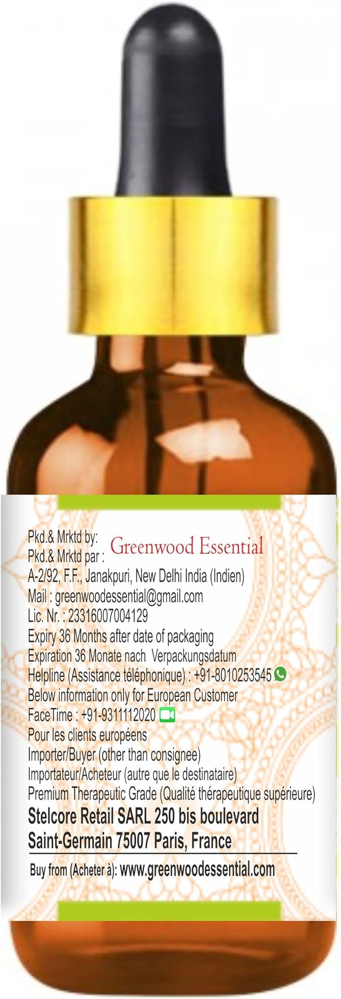 Greenwood Essential Pure Aloe Vera Oil (Aloe barbadensis) with Glass Dropper Premium Therapeutic Grade for Hair, Skin & Aromatherapy (Pack of Three) 100ml X 3 (10.1oz)