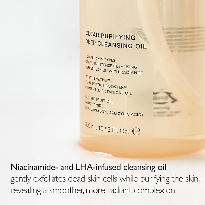 VIDIVICI Clear Purifying Deep Cleansing Oil 10.14 fl.oz | Gentle Makeup Remover for All Skin Types,Removes Waterproof Makeup with LHA,fermented camellia seed oil&rosehip seed oil,Korean skin care
