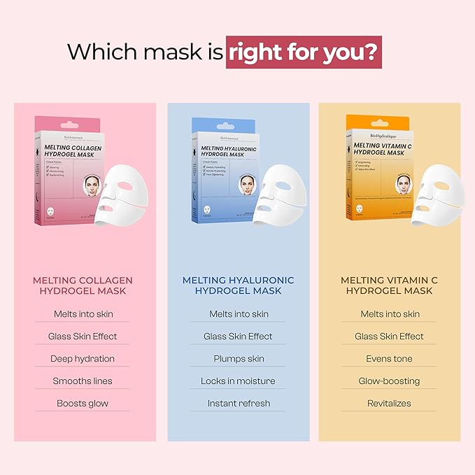 Hydrogel Collagen Face Mask – Overnight Hydrating & Firming Treatment for Dry or Mature Skin – Dermatologist Tested, Anti Aging Korean Skin Care, Vegan, Clean Beauty – Pack of 5